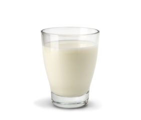 Glass of milk isolated on white background