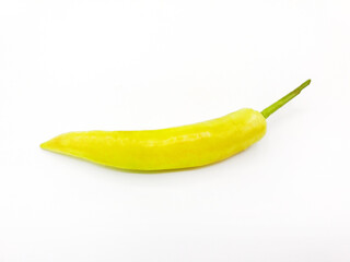 Green pepper isolated on white background with clipping path or make selection. Fresh vegetable, spicy taste harvest and ingredient for cooking food.