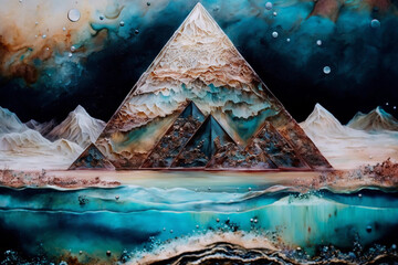 Miwa Collection · The Pyramid · Sacred Geometry ·  Vaporwave · Galactic · Milky Way · Watercolor · Illustrations