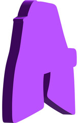 Naklejka na ściany i meble 3d purple graffiti letter H