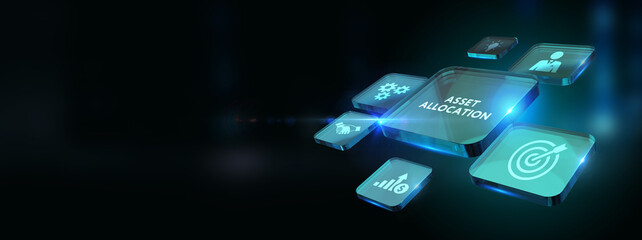 Asset allocation concept. 3d illustration