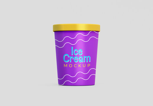 Front View Ice Cream Jar Mockup