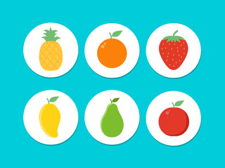 fruits icon set vector