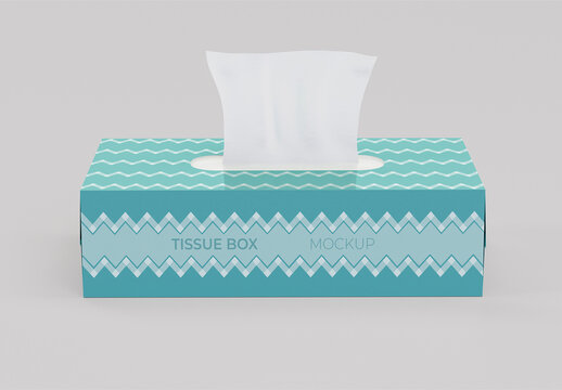 Front View Rectangle Tissue Box Mockup