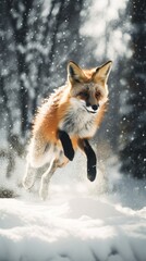 fox in snow Generative Ai
