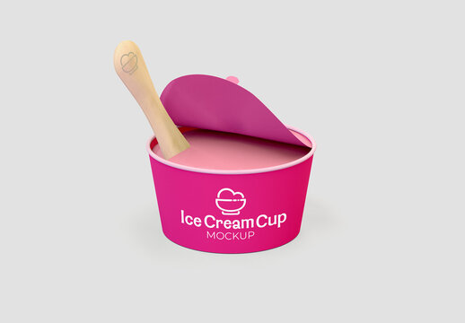 Open Ice Cream Cup Mockup