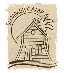beach camp label