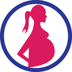 Pregnant woman drop shape logo. pregnant women vector icon template