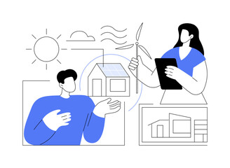 Sustainable architecture consultancy abstract concept vector illustration.