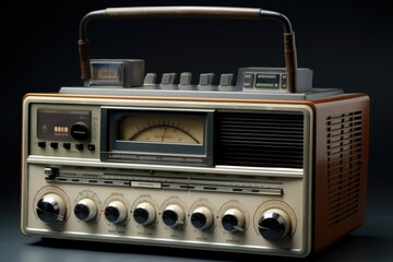 Obraz premium vintage radio isolated on white Generative Ai
