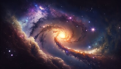 Fototapeta premium Realistic background map of starry sky and Milky Way,Generative AI