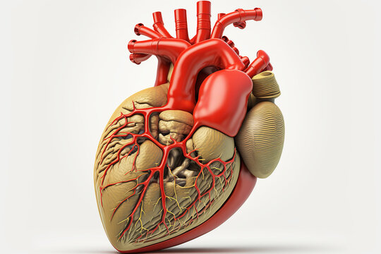 Heart. Human body organ illustration.  Generative AI.