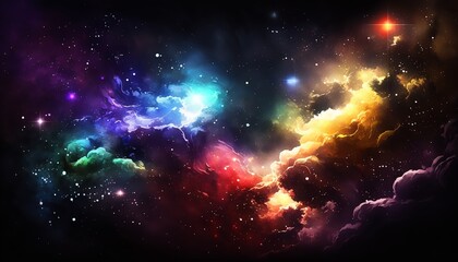 Obraz na płótnie Canvas colorful dazzling starry sky wallpaper universe starry sky background,Generative AI