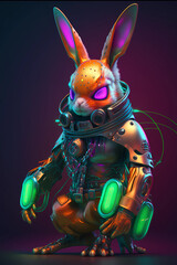 Futuristic Easter Bunny with clothing
