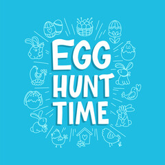 Joyful Happy Easter hand-drawn lettering for greeting cards, social media posts, stickers. Colorful candy pastels spring vector illustration in flat style.