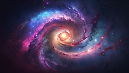 Beautiful colorful galaxy background illustration by eye,Generative AI