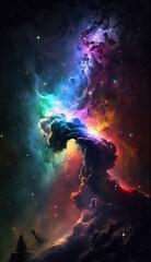 Obraz na płótnie Canvas Beautiful colorful galaxy background illustration,Generative AI