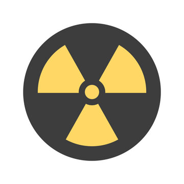 Round nuclear icon. Radioactive Hazard Icon. Vector.