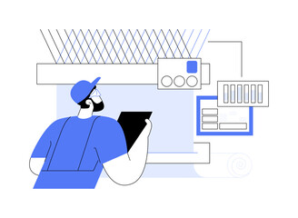 Woven fabrics abstract concept vector illustration.