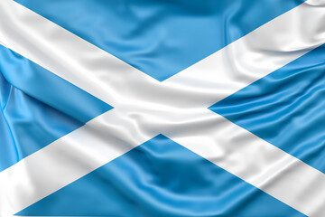 Ruffled Flag of Scotland. 3D Rendering
