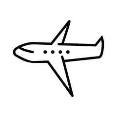 Simple airplane icon. Passenger plane. Vector.
