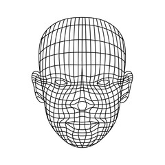 Face depicting artificial intelligence vector illustration