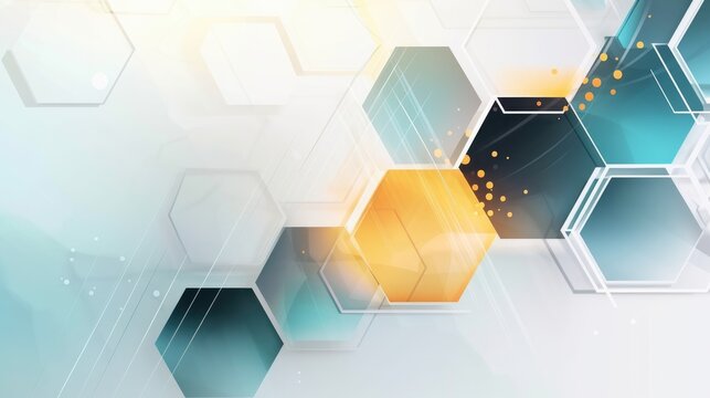Fototapeta Abstract background with hexagons, AI generated