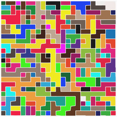 Kids Abstract Multicolor Geometric Pixelated Mosaic Pattern with Square Fragments, Puzzle Random Pixels, Repeatble Low Resolution Effect, 80s Retro Texture, Cube Fashion, Child Construction Background