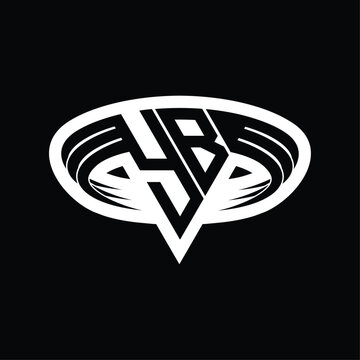 recommend clip art: YB Logo monogram with triangle shape slice isolated outline design template