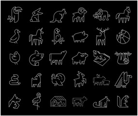 Fototapeta premium Animals logos collection. Animal logo set. Geometrical abstract logos. Icon design
