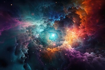 Obraz na płótnie Canvas abstract background image that captures the essence of the cosmos, with stars, galaxies, and nebulae Generative AI