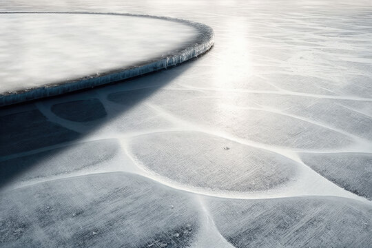 frozen ice in winter. ice surface. Generative AI