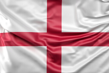 Fototapeta premium Ruffled Flag of England. 3D Rendering