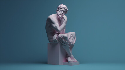 Obraz premium Greek Stoic Philosopher statue digital render