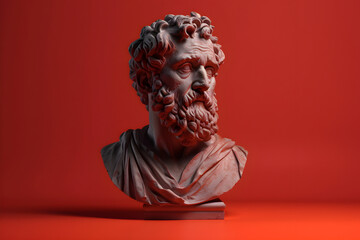 Greek Stoic Philosopher statue digital render