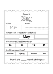  Days Of The Week and month Worksheet