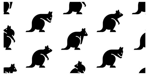 Seamless pattern with Quokkas. isolated on white background