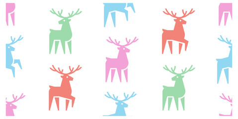 Seamless pattern with Deers. isolated on white background