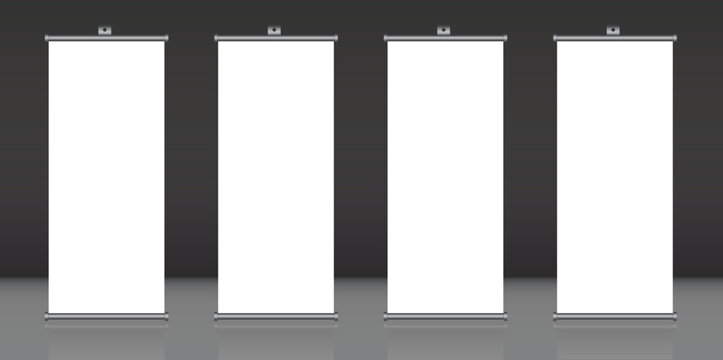 Blank roll-up banners Mockup