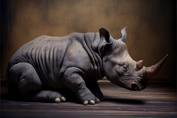 Obraz premium rhino in the zoo, generative ai