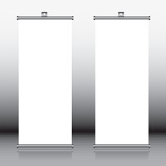 Blank roll-up banners Mockup