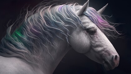 a close-up of a beautiful unicorn