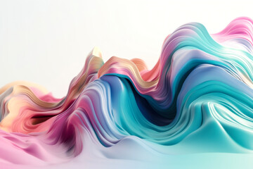 Abstract background with moving bright color streams, white background