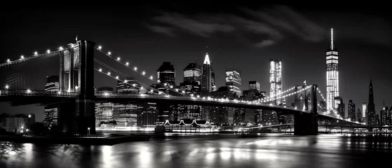 Black and White Photo of City at Night Panorama  © GrayFrog