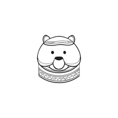 A robot dog vector line art for coloring book.