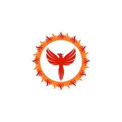 Phoenix bird logo icon isolated on white background