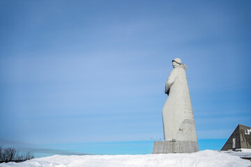 Murmansk region. Memorial to the Heroes of Murmansk, defenders of the Soviet Arctic. Russia March...