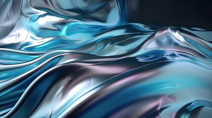 Blue liquid holographic soft light background Generative AI