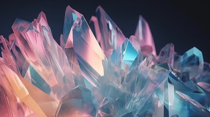 colorful crystal abstract high detailed digital background Generative AI