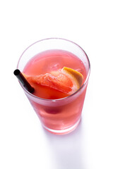 Sea breeze cocktail in glass isolated on white background